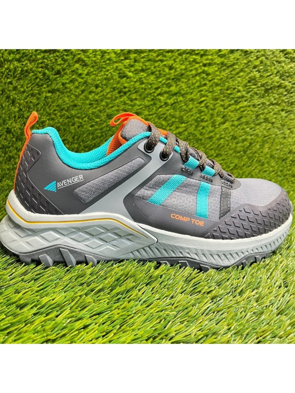 Avenger Aero Trail Womens Size 7.5D Gray Blue Composite Toe Safety Work Shoes